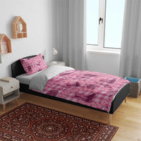 Pink Palaka Hawaii Cowboy Bedding Set Puakenikeni Lei Paniolo Papale Seamless Vibes - Polynesian Pride