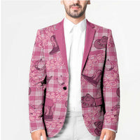 Pink Palaka Hawaii Cowboy Blazer Puakenikeni Lei Paniolo Papale Seamless Vibes - Polynesian Pride