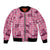 Pink Palaka Hawaii Cowboy Bomber Jacket Puakenikeni Lei Paniolo Papale Seamless Vibes - Polynesian Pride
