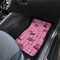 Pink Palaka Hawaii Cowboy Car Mats Puakenikeni Lei Paniolo Papale Seamless Vibes - Polynesian Pride