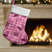 Pink Palaka Hawaii Cowboy Christmas Stocking Puakenikeni Lei Paniolo Papale Seamless Vibes - Polynesian Pride