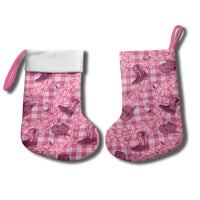 Pink Palaka Hawaii Cowboy Christmas Stocking Puakenikeni Lei Paniolo Papale Seamless Vibes - Polynesian Pride