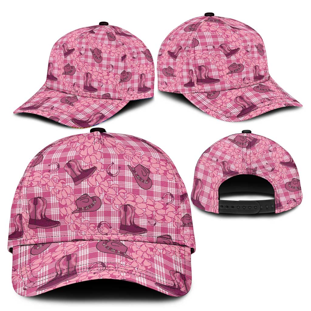 Pink Palaka Hawaii Cowboy Classic Cap Puakenikeni Lei Paniolo Papale Seamless Vibes - Polynesian Pride