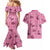 Pink Palaka Hawaii Cowboy Couples Matching Mermaid Dress and Hawaiian Shirt Puakenikeni Lei Paniolo Papale Seamless Vibes - Polynesian Pride