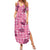 Pink Palaka Hawaii Cowboy Family Matching Summer Maxi Dress and Hawaiian Shirt Puakenikeni Lei Paniolo Papale Seamless Vibes - Polynesian Pride