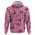 Pink Palaka Hawaii Cowboy Hoodie Puakenikeni Lei Paniolo Papale Seamless Vibes - Polynesian Pride