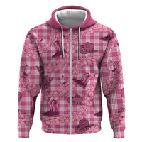 Pink Palaka Hawaii Cowboy Hoodie Puakenikeni Lei Paniolo Papale Seamless Vibes - Polynesian Pride