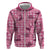 Pink Palaka Hawaii Cowboy Hoodie Puakenikeni Lei Paniolo Papale Seamless Vibes - Polynesian Pride