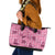 Pink Palaka Hawaii Cowboy Leather Tote Bag Puakenikeni Lei Paniolo Papale Seamless Vibes - Polynesian Pride
