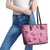 Pink Palaka Hawaii Cowboy Leather Tote Bag Puakenikeni Lei Paniolo Papale Seamless Vibes - Polynesian Pride