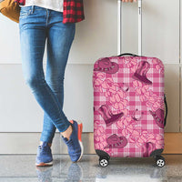 Pink Palaka Hawaii Cowboy Luggage Cover Puakenikeni Lei Paniolo Papale Seamless Vibes - Polynesian Pride