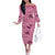 Pink Palaka Hawaii Cowboy Off The Shoulder Long Sleeve Dress Puakenikeni Lei Paniolo Papale Seamless Vibes - Polynesian Pride