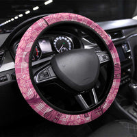 Pink Palaka Hawaii Cowboy Steering Wheel Cover Puakenikeni Lei Paniolo Papale Seamless Vibes - Polynesian Pride