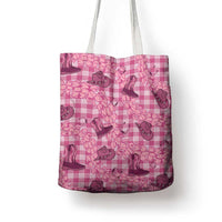 Pink Palaka Hawaii Cowboy Tote Bag Puakenikeni Lei Paniolo Papale Seamless Vibes - Polynesian Pride