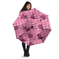 Pink Palaka Hawaii Cowboy Umbrella Puakenikeni Lei Paniolo Papale Seamless Vibes - Polynesian Pride
