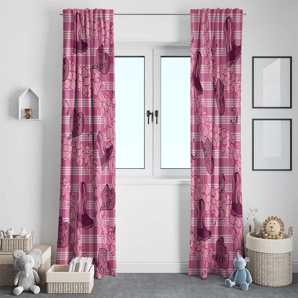 Pink Palaka Hawaii Cowboy Window Curtain Puakenikeni Lei Paniolo Papale Seamless Vibes - Polynesian Pride