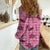 Pink Palaka Hawaii Cowboy Women Casual Shirt Puakenikeni Lei Paniolo Papale Seamless Vibes - Polynesian Pride