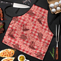Red Palaka Hawaii Cowboy Apron Puakenikeni Lei Paniolo Papale Seamless Vibes - Polynesian Pride
