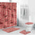 Red Palaka Hawaii Cowboy Bathroom Set Puakenikeni Lei Paniolo Papale Seamless Vibes - Polynesian Pride