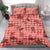 Red Palaka Hawaii Cowboy Bedding Set Puakenikeni Lei Paniolo Papale Seamless Vibes - Polynesian Pride