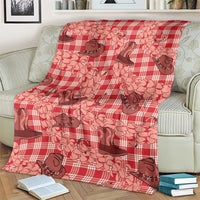 Red Palaka Hawaii Cowboy Blanket Puakenikeni Lei Paniolo Papale Seamless Vibes - Polynesian Pride