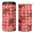 Red Palaka Hawaii Cowboy 4 in 1 Can Cooler Tumbler Puakenikeni Lei Paniolo Papale Seamless Vibes - Polynesian Pride