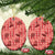 Red Palaka Hawaii Cowboy Ceramic Ornament Puakenikeni Lei Paniolo Papale Seamless Vibes - Polynesian Pride