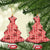 Red Palaka Hawaii Cowboy Ceramic Ornament Puakenikeni Lei Paniolo Papale Seamless Vibes - Polynesian Pride