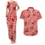 Red Palaka Hawaii Cowboy Couples Matching Tank Maxi Dress and Hawaiian Shirt Puakenikeni Lei Paniolo Papale Seamless Vibes - Polynesian Pride