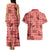 Red Palaka Hawaii Cowboy Couples Matching Tank Maxi Dress and Hawaiian Shirt Puakenikeni Lei Paniolo Papale Seamless Vibes - Polynesian Pride