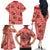 Red Palaka Hawaii Cowboy Family Matching Off The Shoulder Long Sleeve Dress and Hawaiian Shirt Puakenikeni Lei Paniolo Papale Seamless Vibes - Polynesian Pride