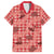 Red Palaka Hawaii Cowboy Family Matching Short Sleeve Bodycon Dress and Hawaiian Shirt Puakenikeni Lei Paniolo Papale Seamless Vibes - Polynesian Pride