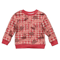 Red Palaka Hawaii Cowboy Kid Ugly Christmas Sweater Puakenikeni Lei Paniolo Papale Seamless Vibes - Polynesian Pride