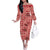 Red Palaka Hawaii Cowboy Off The Shoulder Long Sleeve Dress Puakenikeni Lei Paniolo Papale Seamless Vibes - Polynesian Pride