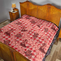 Red Palaka Hawaii Cowboy Quilt Puakenikeni Lei Paniolo Papale Seamless Vibes - Polynesian Pride