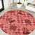 Red Palaka Hawaii Cowboy Round Carpet Puakenikeni Lei Paniolo Papale Seamless Vibes - Polynesian Pride