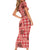 Red Palaka Hawaii Cowboy Short Sleeve Bodycon Dress Puakenikeni Lei Paniolo Papale Seamless Vibes - Polynesian Pride