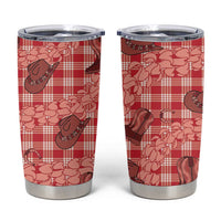 Red Palaka Hawaii Cowboy Tumbler Cup Puakenikeni Lei Paniolo Papale Seamless Vibes - Polynesian Pride