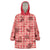 Red Palaka Hawaii Cowboy Wearable Blanket Hoodie Puakenikeni Lei Paniolo Papale Seamless Vibes - Polynesian Pride