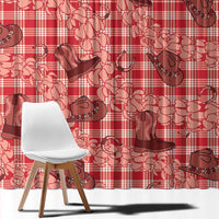 Red Palaka Hawaii Cowboy Window Curtain Puakenikeni Lei Paniolo Papale Seamless Vibes - Polynesian Pride