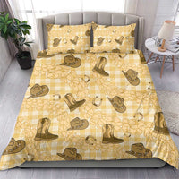 Yellow Palaka Hawaii Cowboy Bedding Set Puakenikeni Lei Paniolo Papale Seamless Vibes - Polynesian Pride