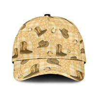 Yellow Palaka Hawaii Cowboy Classic Cap Puakenikeni Lei Paniolo Papale Seamless Vibes - Polynesian Pride