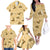 Yellow Palaka Hawaii Cowboy Family Matching Off The Shoulder Long Sleeve Dress and Hawaiian Shirt Puakenikeni Lei Paniolo Papale Seamless Vibes - Polynesian Pride