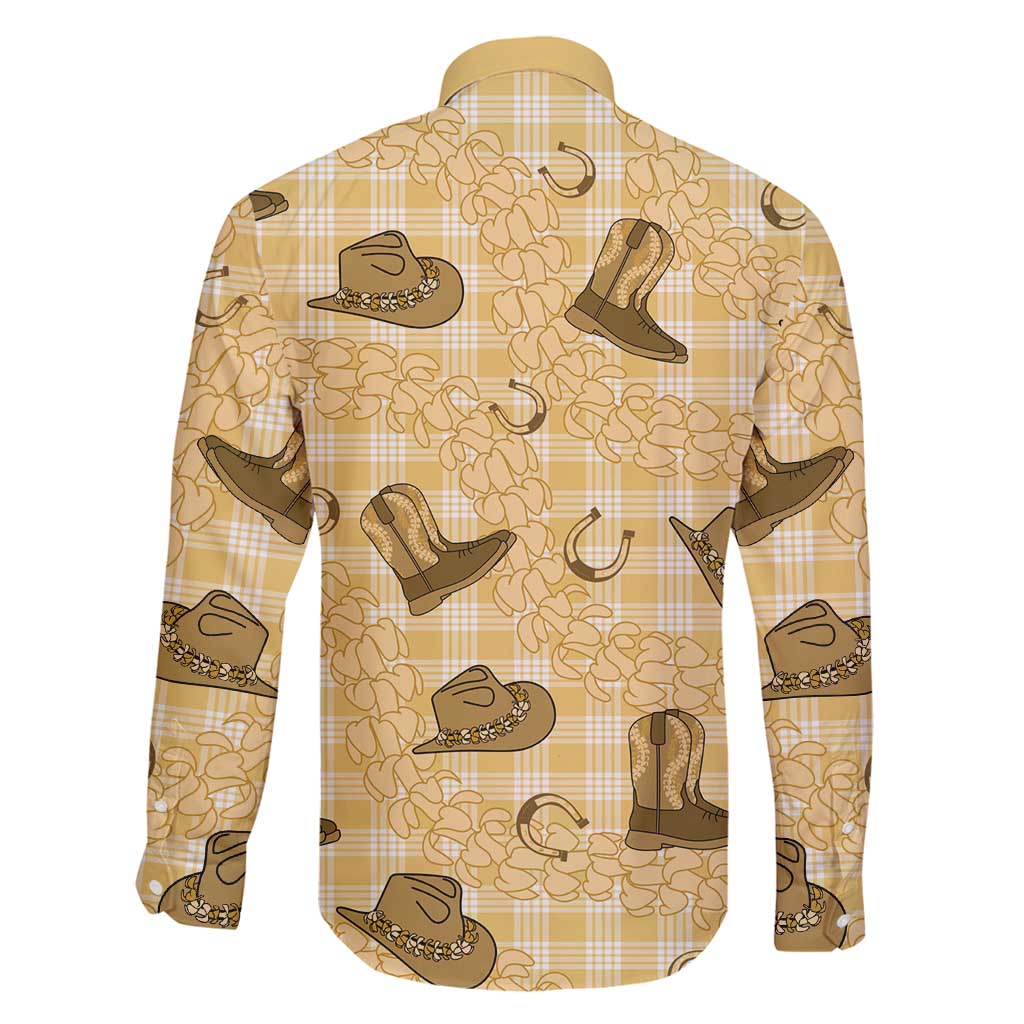 Yellow Palaka Hawaii Cowboy Family Matching Puletasi and Hawaiian Shirt Puakenikeni Lei Paniolo Papale Seamless Vibes - Polynesian Pride