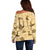 Yellow Palaka Hawaii Cowboy Off Shoulder Sweater Puakenikeni Lei Paniolo Papale Seamless Vibes - Polynesian Pride