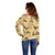 Yellow Palaka Hawaii Cowboy Off Shoulder Sweater Puakenikeni Lei Paniolo Papale Seamless Vibes - Polynesian Pride