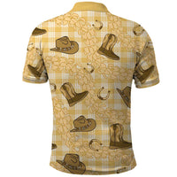 Yellow Palaka Hawaii Cowboy Polo Shirt Puakenikeni Lei Paniolo Papale Seamless Vibes - Polynesian Pride