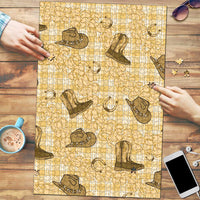 Yellow Palaka Hawaii Cowboy Puzzle Puakenikeni Lei Paniolo Papale Seamless Vibes - Polynesian Pride