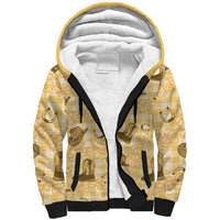 Yellow Palaka Hawaii Cowboy Sherpa Hoodie Puakenikeni Lei Paniolo Papale Seamless Vibes - Polynesian Pride