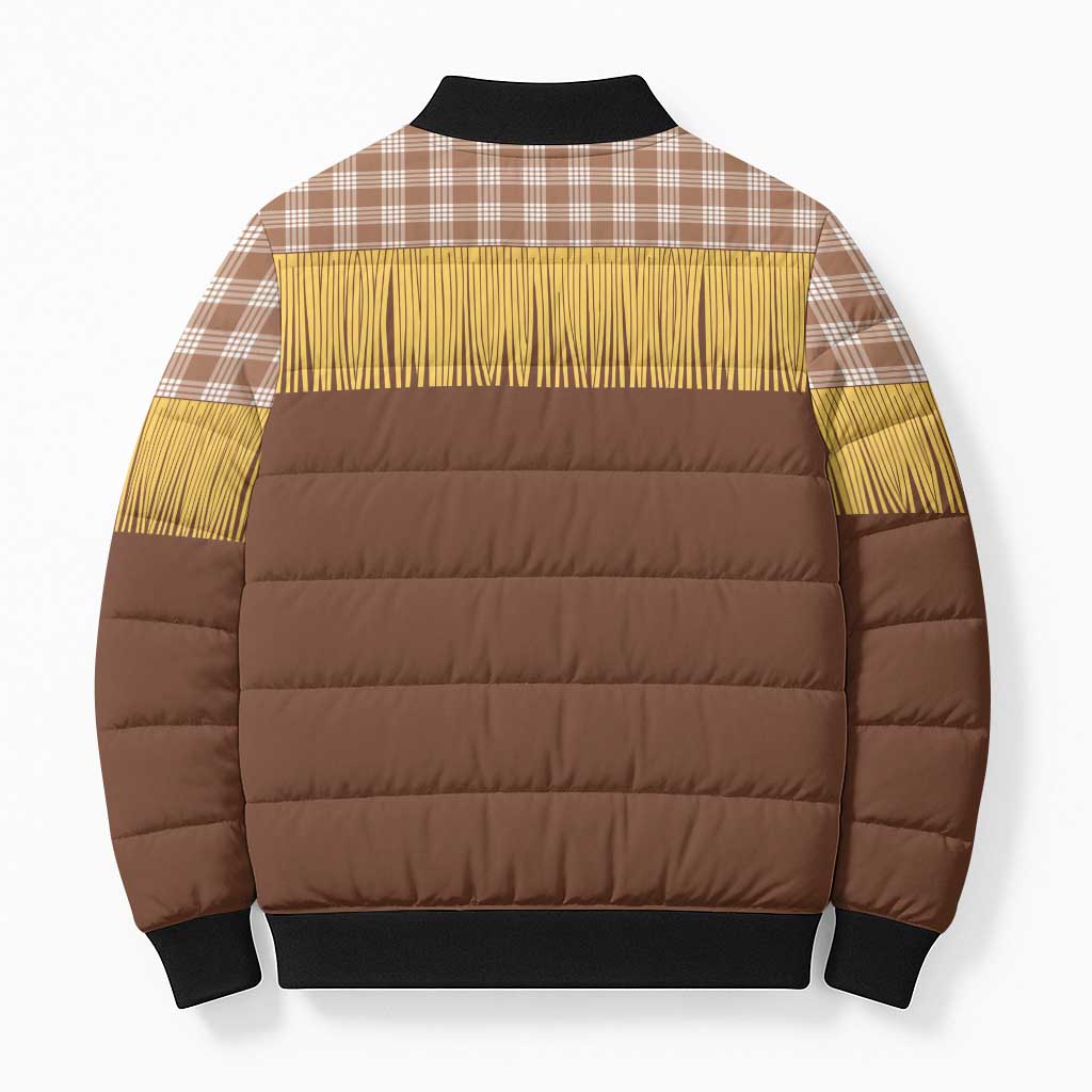 Aloha Hawaii Cowboy Custome Bomber Puffer Jacket Puakenikeni Lei Palaka Tassel Style - Polynesian Pride